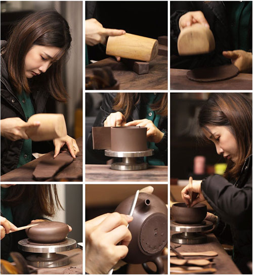 范倩雯紫砂壺大師全手工紫砂壺制作過程